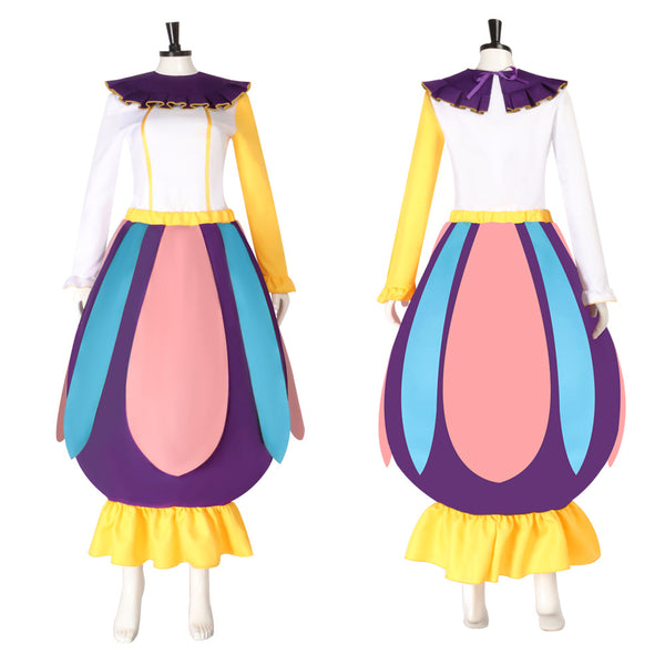 Mrs Potts Costume Dress With Hat Women Girls Halloween Cosplay Outfit