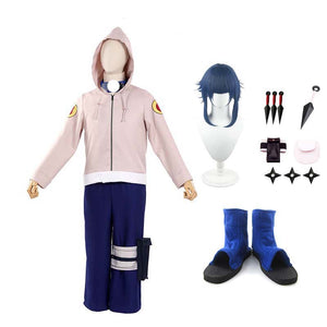 Anime Byakugan Princess Hinata Hyuga Childhood Costume Whole Set Cosplay Outfit With Wigs and Cosplay Shoes