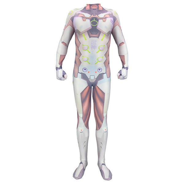 OW Genji Shimada Zentai Costume Halloween Men Kids Cosplay Jumpsuit