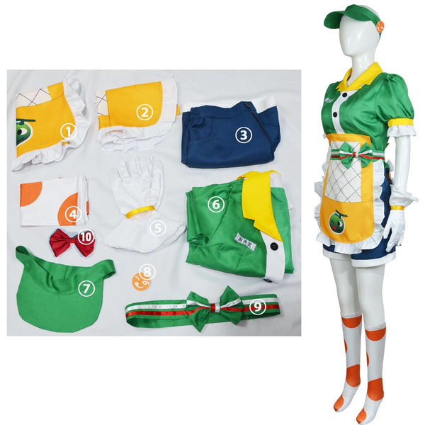 OW Honeydew Mei-Ling Zhou Costume Dress Women Girls Halloween Party Dress Suit