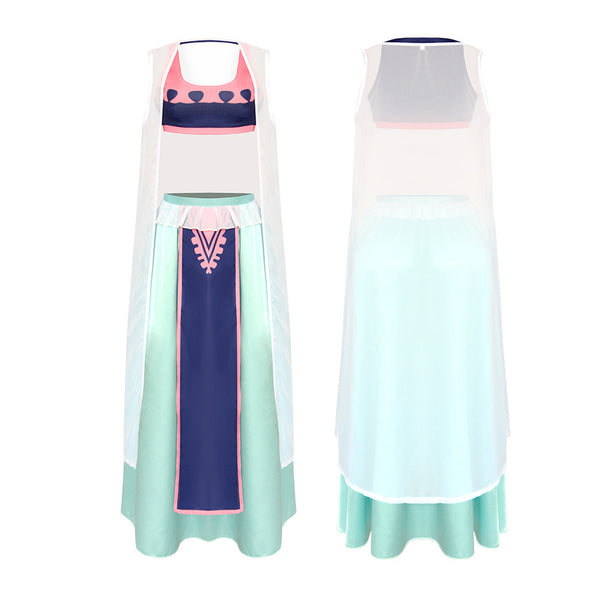 Nefertari Vivi Costume Dress With Cloak Halloween Cosplay Outfit