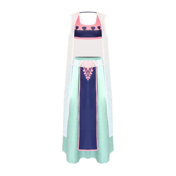 Nefertari Vivi Costume Dress With Cloak Halloween Cosplay Outfit