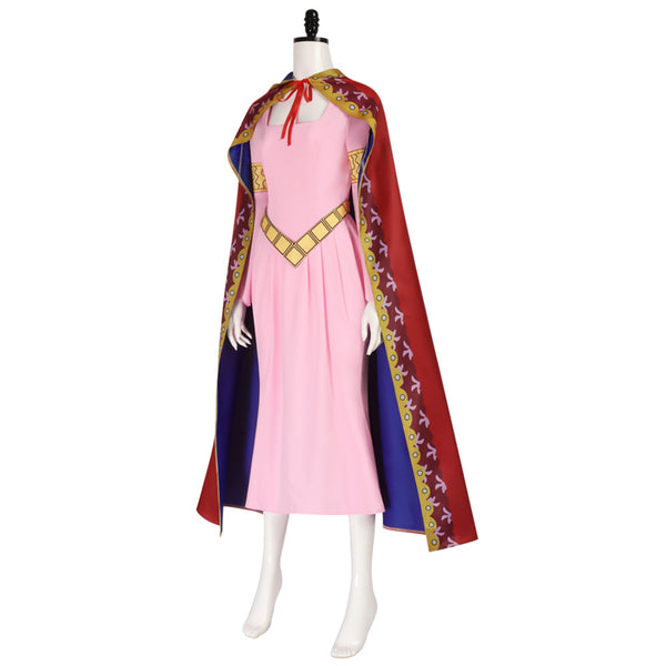 Nefertari Vivi Pink Dress Costume Outfit With Cloak Halloween Cosplay Costume