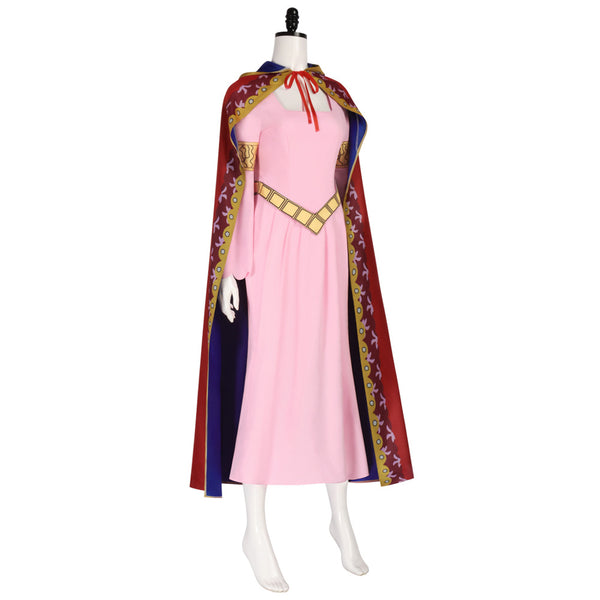 Nefertari Vivi Pink Dress Costume Outfit With Cloak Halloween Cosplay Costume