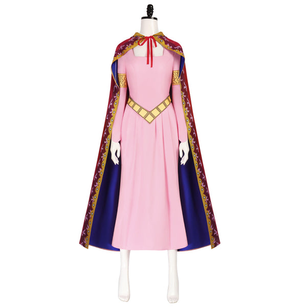 Nefertari Vivi Pink Dress Costume Outfit With Cloak Halloween Cosplay Costume