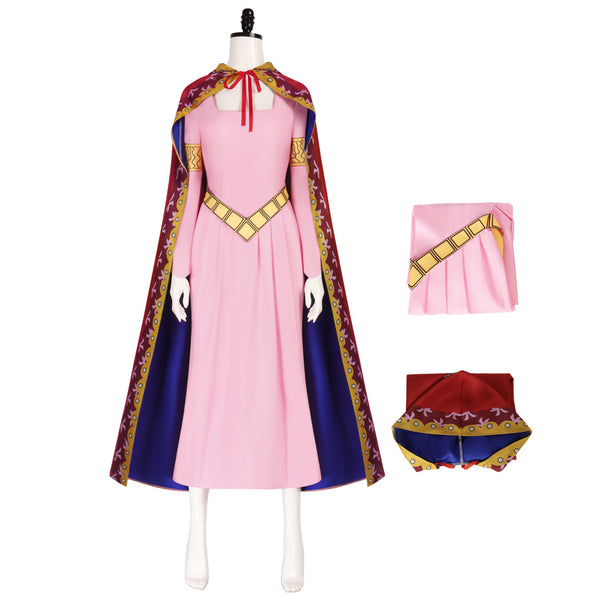 Nefertari Vivi Pink Dress Costume Outfit With Cloak Halloween Cosplay Costume