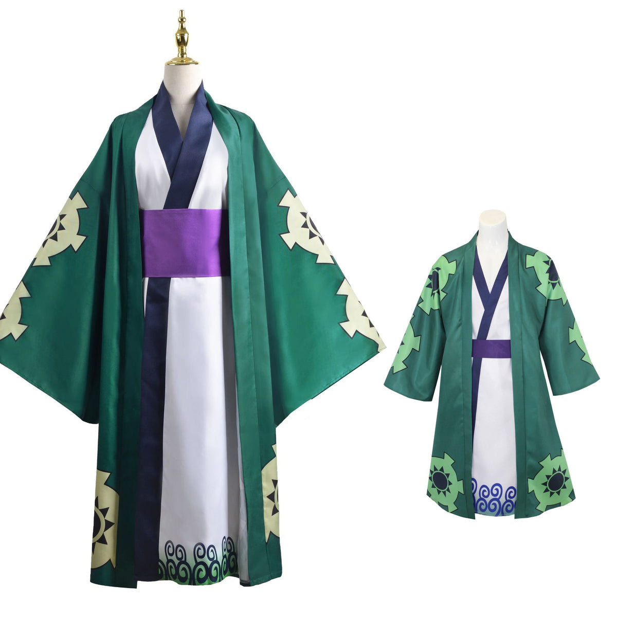 One Piece Wano Country Roronoa Zoro Kimono Robe Costume For Kids and A ...