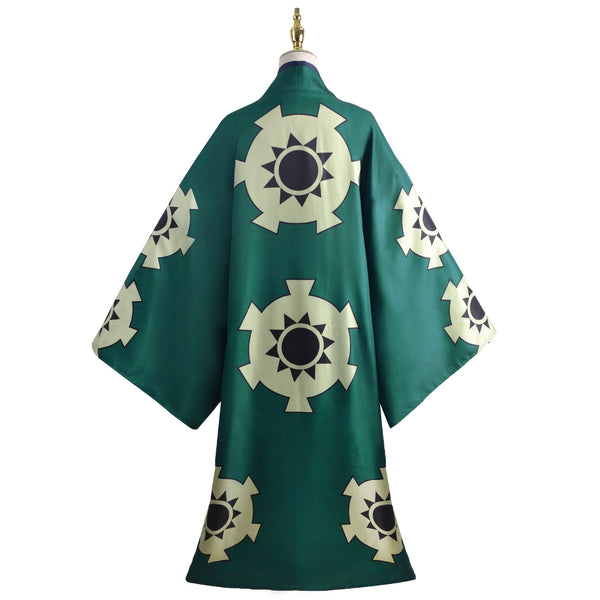 One Piece Wano Country Roronoa Zoro Kimono Robe Costume For Kids and Adults Halloween Carnival Cosplay Outfit
