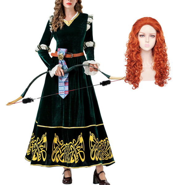 Princess Cosplay Costume Womens Halloween Outfits Retro Medieval Green Dress Gown