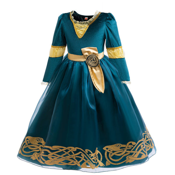 Princess Costume Kids Blue Dress up Birthday Carnaval Party Classic Costume