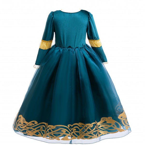 Princess Costume Kids Blue Dress up Birthday Carnaval Party Classic Costume