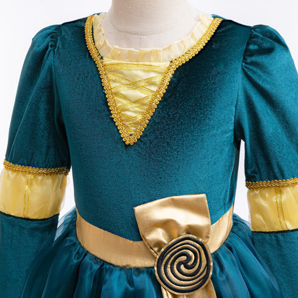 Princess Costume Kids Blue Dress up Birthday Carnaval Party Classic Costume