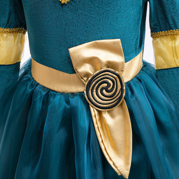 Princess Costume Kids Blue Dress up Birthday Carnaval Party Classic Costume