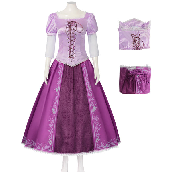 Princess Dress For Women Teens Long Hair Purple Princess Dress Halloween Costume Outfit