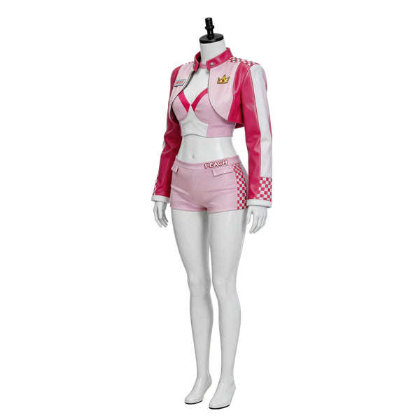 Princess Racing Suit Pink Peach Cosplay Casual Outfit Halloween Costume for Women Girls