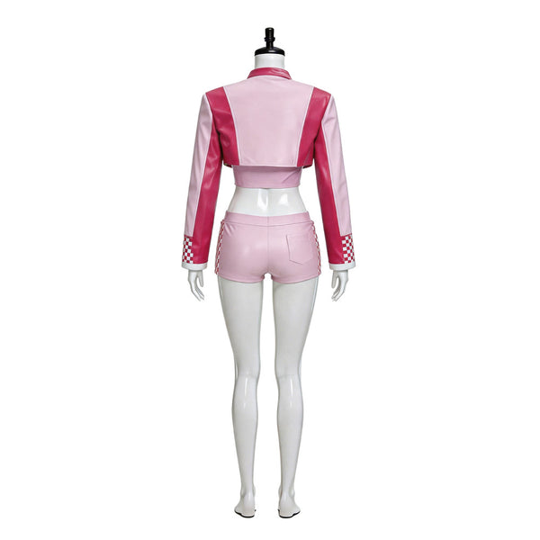 Princess Racing Suit Pink Peach Cosplay Casual Outfit Halloween Costume for Women Girls