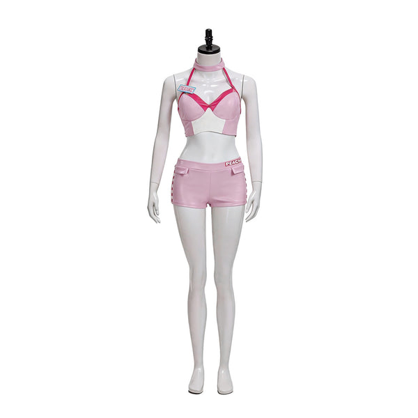 Princess Racing Suit Pink Peach Cosplay Casual Outfit Halloween Costume for Women Girls