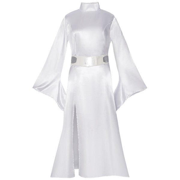 Princess White Dress Costume Leia Cosplay Dress Robe Womens Halloween Cosplay Outfit Set
