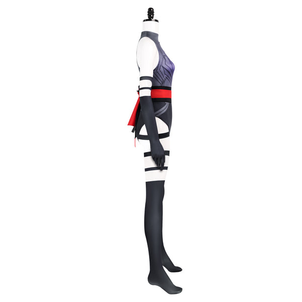 Purple Ninja Bodysuit Women's Metallic Psychic Warrior Cosplay Outfit