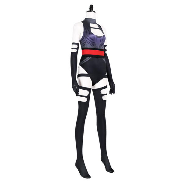 Purple Ninja Bodysuit Women's Metallic Psychic Warrior Cosplay Outfit
