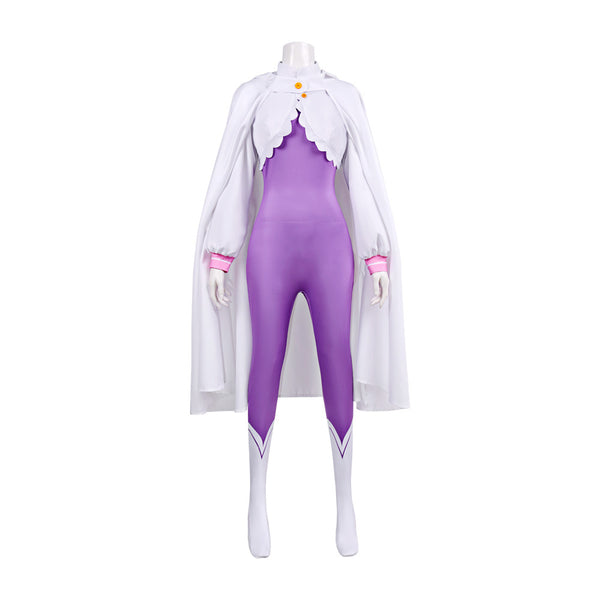 Re0 Season 4 Emilia Costume Zentai With Cloak Halloween Women Girls Dress Up