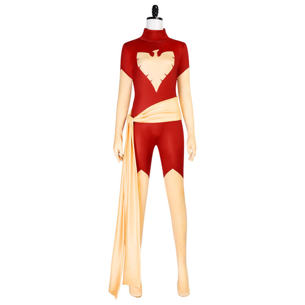 Red Women Zentai Costume Women Hero Bodysuit With Sash Halloween Cosplay Jumpsuit Outfit