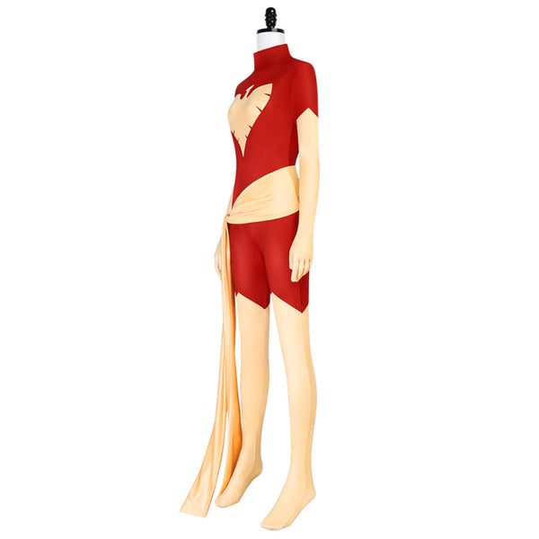 Red Women Zentai Costume Women Hero Bodysuit With Sash Halloween Cosplay Jumpsuit Outfit
