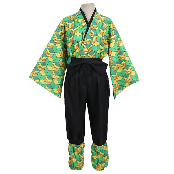 Sabito Cosplay Costume Kimono With Wigs and Mask Halloween Cosplay Outfit For Kids and Adults
