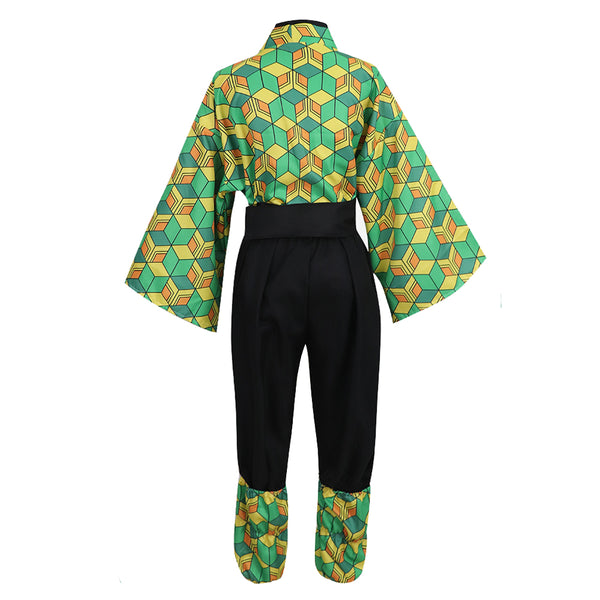 Sabito Cosplay Costume Kimono With Wigs and Mask Halloween Cosplay Outfit For Kids and Adults