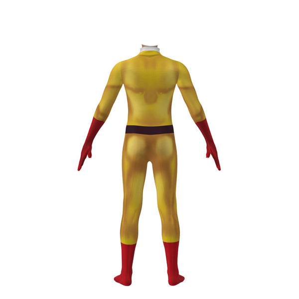 Saitama Zentai Costume+Cloak For Kids and Adults Halloween Saitama Cosplay Jumpsuit