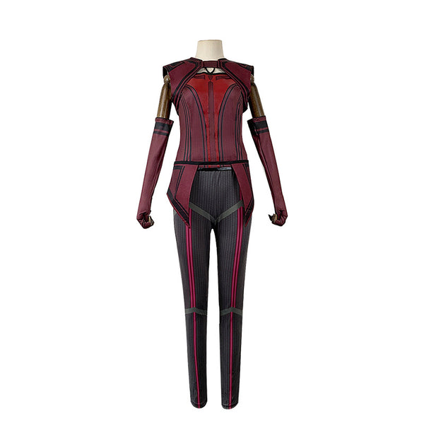 Scarlet Witch Costume Red Pant Suit Cloak Headpiece for Halloween Party Outfits