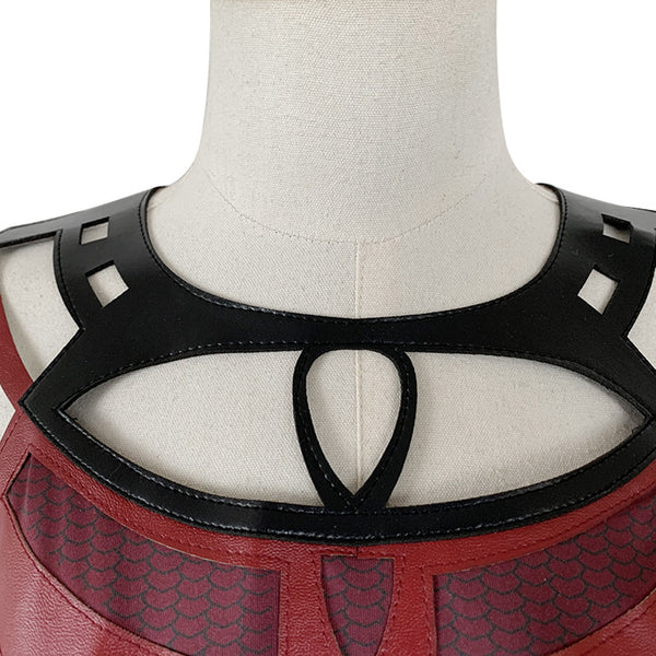 Scarlet Witch Costume Red Pant Suit Cloak Headpiece for Halloween Party Outfits