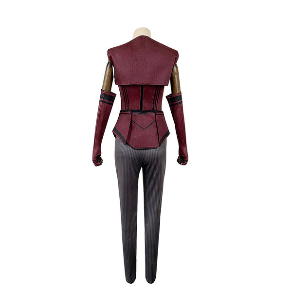 Scarlet Witch Costume Red Pant Suit Cloak Headpiece for Halloween Party Outfits