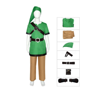 Halloween Cosplay Link Costume Full Set Halloween Cosplay Outfit for Kids and Adults