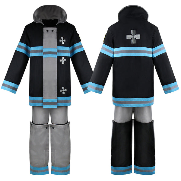 Shinra Kusakabe Costume+Wigs+Hat Full Set Halloween Costume Outfit