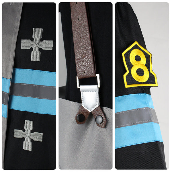 Shinra Kusakabe Costume+Wigs+Hat Full Set Halloween Costume Outfit