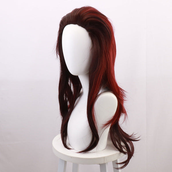 Women Teens Tanjiro Dress Costume With Wigs and Shoes Set Hallloween Tanjiro Cosplay Outfit