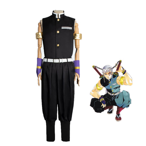 Anime Demon Slayer Kimetsu no Yaiba Sound Hashira Tengen Uzui Cosplay Costume Outfit Full Set