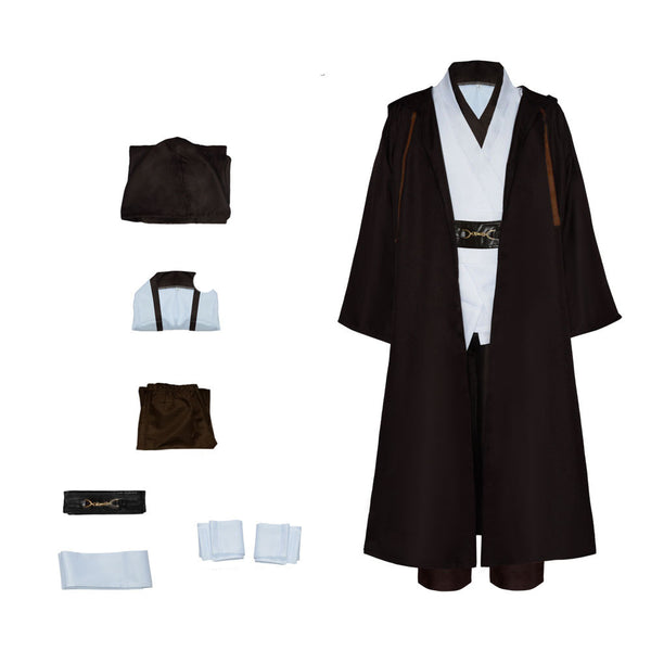 Tunic Costume Men's Tunic Hooded Robe Full Set Warrior Obi Won Halloween Costume For Men