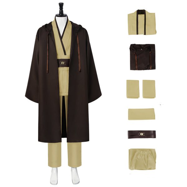 Tunic Costume Men's Tunic Hooded Robe Full Set Warrior Obi Won Halloween Costume For Men
