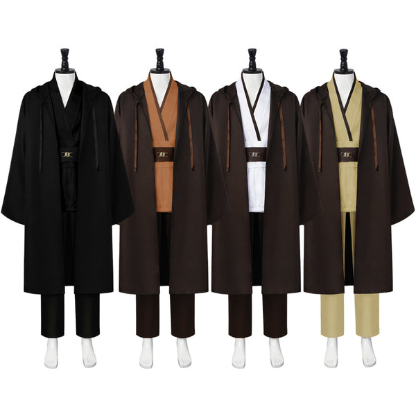 Tunic Costume Men's Tunic Hooded Robe Full Set Warrior Obi Won Halloween Costume For Men