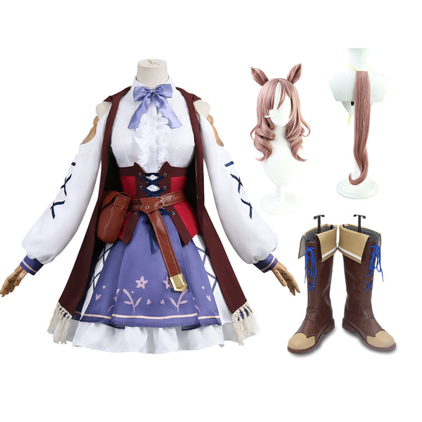 Umamusume: Pretty Derby Matikanetannhauser Race Costume With Wigs Tail and Boost Whole Set Halloween Cosplay