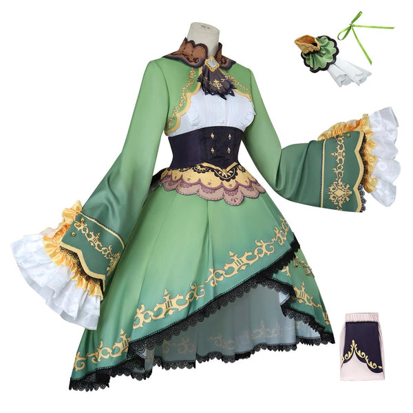 Umamusume: Pretty Derby Satono Diamond Race Costume Green Dress Halloween Women Girls Cosplay