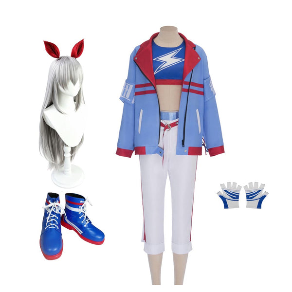 Umamusume: Pretty Derby Tamamo Cross Costume With Wigs and Shoes Whole Set Cosplay Costume