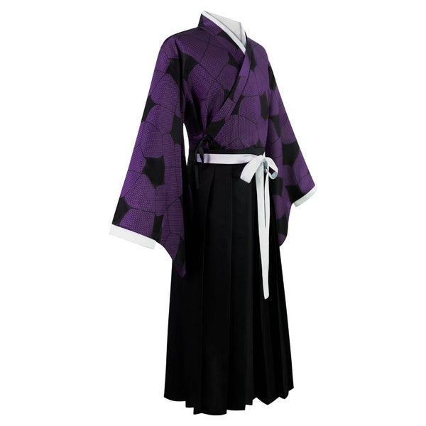 Upper Rank One Demon Kokushibou Costume Kimono With Wigs Set Halloween Carnival Cosplay Outfit