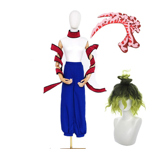 Upper Rank Six Gyutaro Costume Halloween Cosplay Outfit With Wigs and Weapons Props Full Set