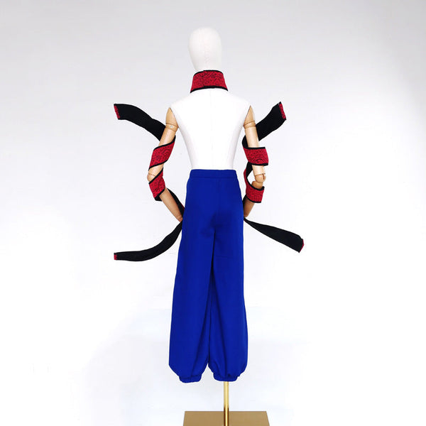 Upper Rank Six Gyutaro Costume Halloween Cosplay Outfit With Wigs and Weapons Props Full Set
