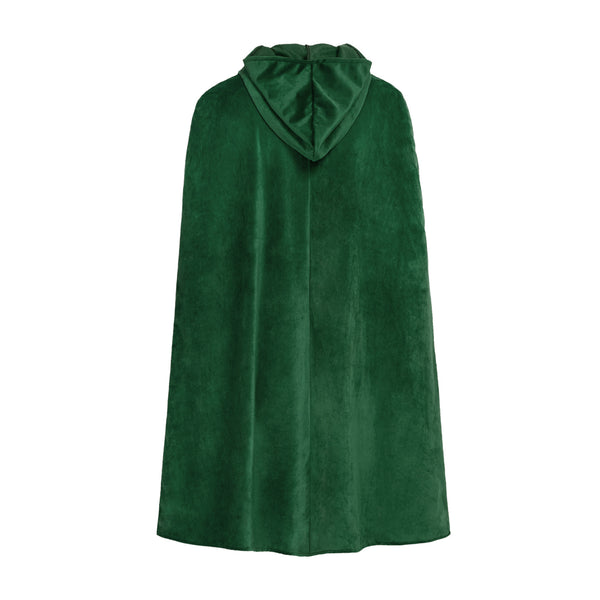 Velvet Medieval Cloak with Leaf Brooch Baggins Cape Halloween Costume