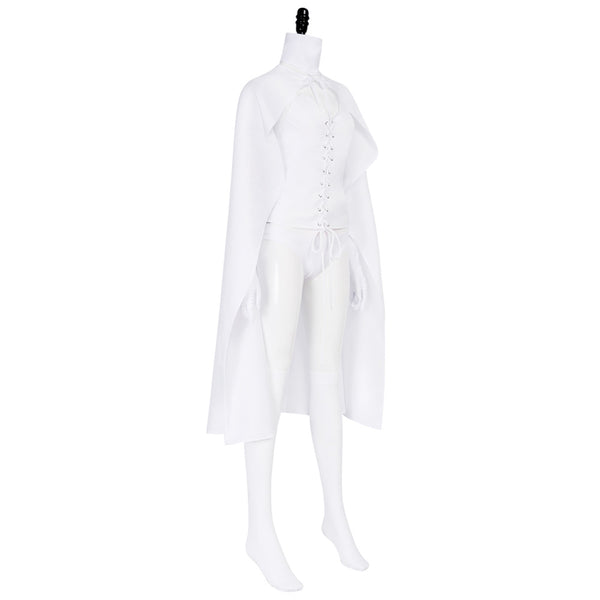 White Hero Queen Costume With Cape Women's Sexy Diamond Queen Costume for Emma Cosplay Halloween Party Outfit