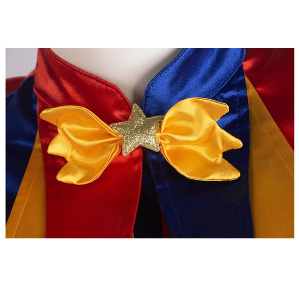 Women Girls Toddler Clown Costume Carnival Adults Kids Circus Costume Outfit Jumpsuit and Hat with Gloves and Socks